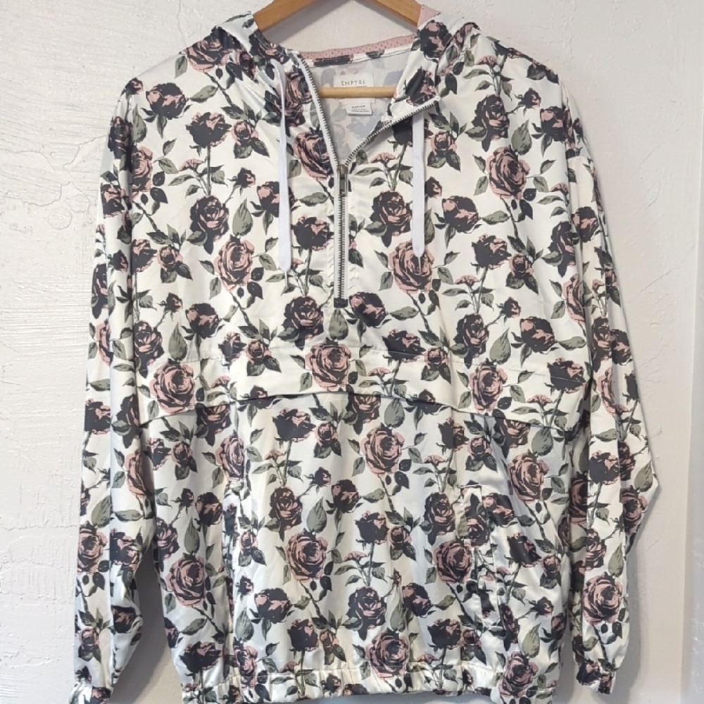 EMPYRE Womens Rose Windbreaker Streetwear Indie Sleeze Feminine Mall Goth Grunge